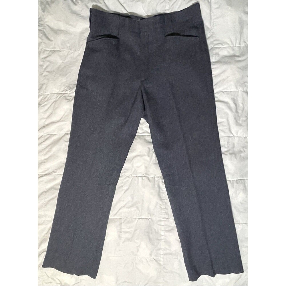 Vintage Circle S Western Dress Pants Mens 36x33 Gray Blue Heather Bootcut Ranch